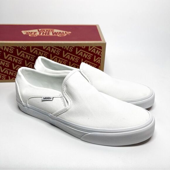 Vans Classic NEW WITH TAGS! Slip-On White Canvas Shoes - Women’s Size 11 - Picture 2 of 6